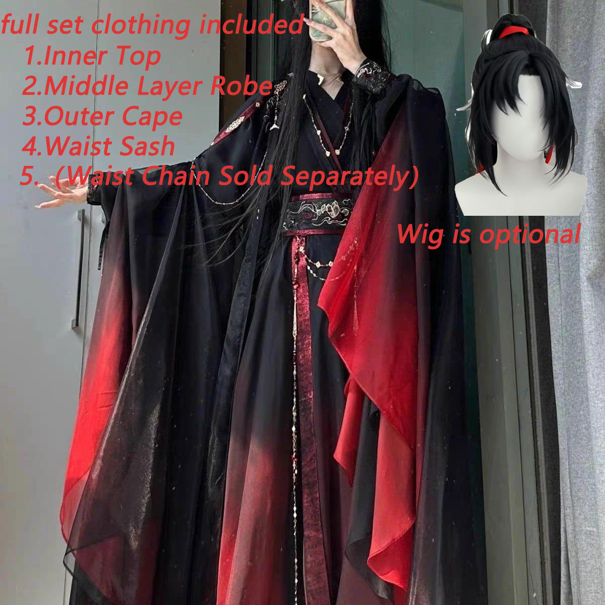 Cosplay Anime Black - Unisex Antik Çin Xianxia Robe 4