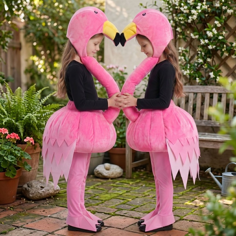 Anime Cosplay Outfit Girl - Hayvan Pembe Flamingo Cosplay Takım Elbise