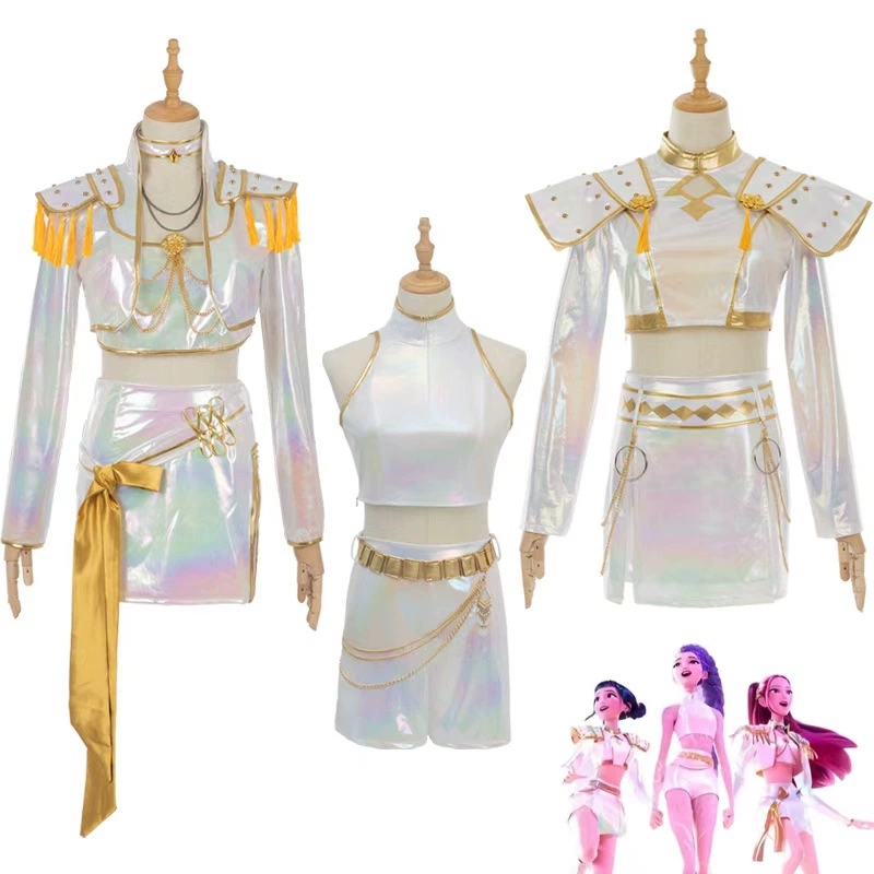 Anime Cosplay Outfit Girl - Cosplay Kostüm PU Deri Beyaz Şarkı