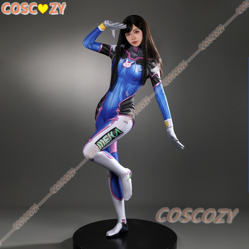Anime Cosplay Jumpsuit - Kadın Dva Cosplay Tam Kostümü, Anime
