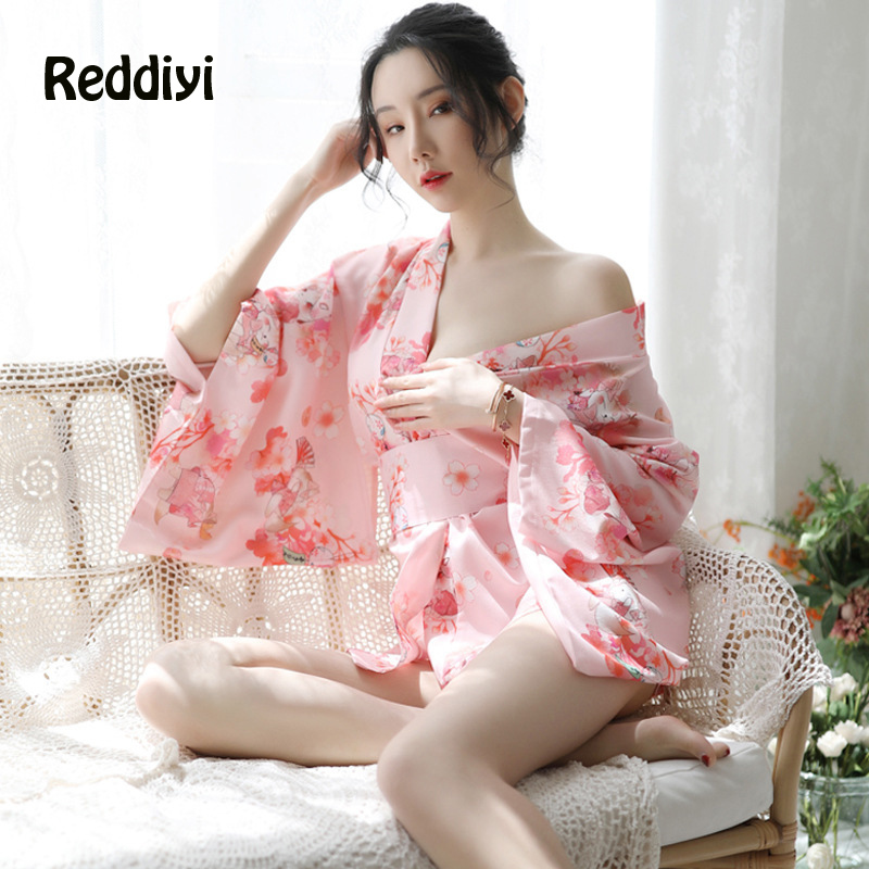 Demon Slayer Haori - Sakura Kız Kimono Elbise Japon Tarzı