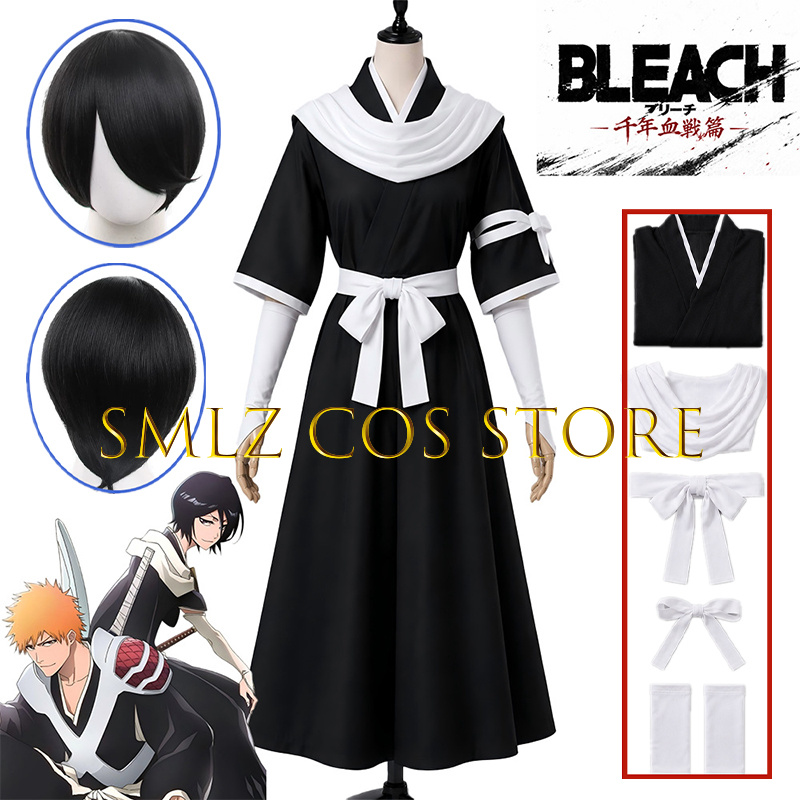 Cosplay Anime Black - 2026 TYBW Rukia Cosplay Kuchiki Kostümü