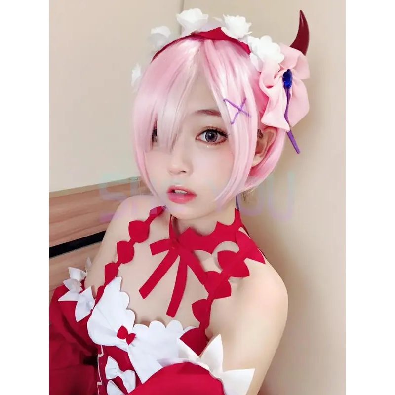 Re Zero Rem Wig - 3;f'5,v\7,j'Yüksek Kaliteli, Tonlamalı Renkli REM Peruk,