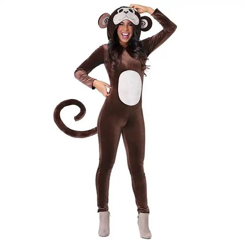 Yeni Kahverengi Maymun Onesie  - Anime Cosplay Jumpsuit incelemesi ve fiyatı